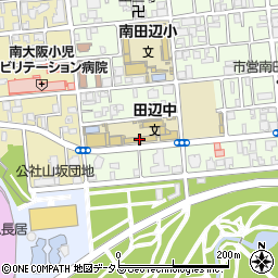 大阪市立田辺中学校周辺の地図