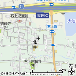 奈良県天理市石上町587-1周辺の地図