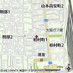 大阪府八尾市柏村町1丁目17周辺の地図