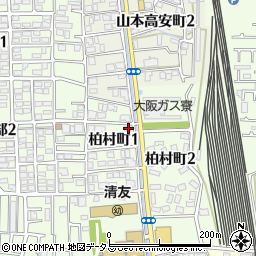 大阪府八尾市柏村町1丁目13周辺の地図