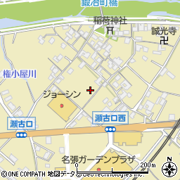 三重県名張市瀬古口周辺の地図