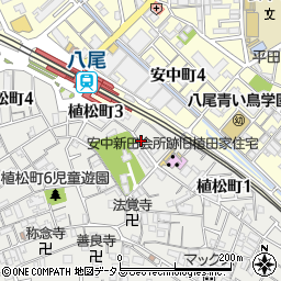 リパークＪＲ八尾駅前駐車場周辺の地図