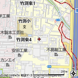 大阪府八尾市竹渕東周辺の地図