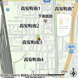 大阪府八尾市高安町南周辺の地図