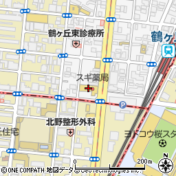 スギ薬局西田辺店周辺の地図