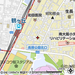 東住吉鶴ケ丘郵便局周辺の地図