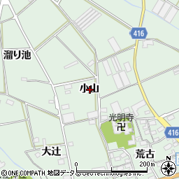 愛知県田原市赤羽根町小山周辺の地図