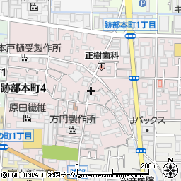 大阪府八尾市跡部本町周辺の地図