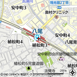八尾駅周辺の地図