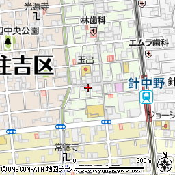 東住吉駒川五郵便局周辺の地図