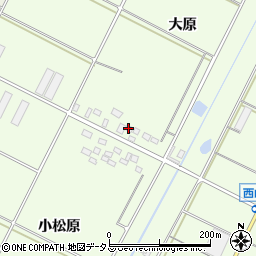 愛知県田原市西山町大原周辺の地図