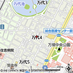 大阪府大阪市住吉区万代周辺の地図