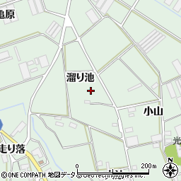 愛知県田原市赤羽根町溜り池周辺の地図