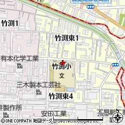 八尾市立竹渕小学校周辺の地図