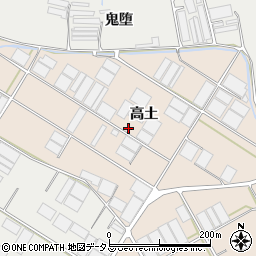 愛知県田原市池尻町（高土）周辺の地図