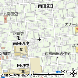 大阪市東住吉区南田辺5駐車場周辺の地図
