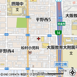 鍵開けの生活救急車　大阪市平野区エリア専用ダイヤル周辺の地図
