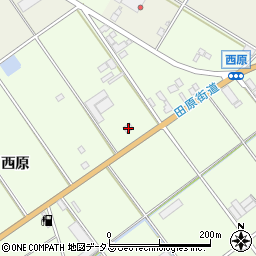 愛知県田原市保美町西原周辺の地図