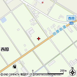 愛知県田原市保美町（西原）周辺の地図
