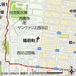 名鉄協商ＵＲサンヴァリエ西田辺駐車場周辺の地図