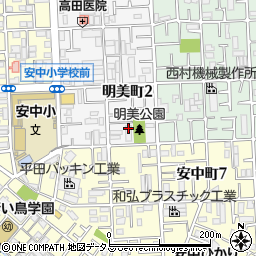 大阪府八尾市明美町2丁目周辺の地図
