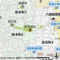 矢作神社周辺の地図