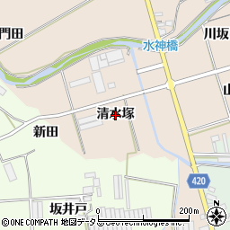 愛知県田原市福江町（清水塚）周辺の地図