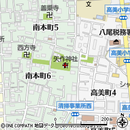 矢作神社周辺の地図