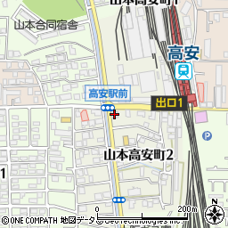 池田泉州銀行高安支店周辺の地図