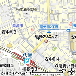 大阪府八尾市安中町1丁目6周辺の地図