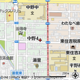 セブンイレブン東住吉中野４丁目店周辺の地図