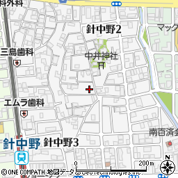 大阪府大阪市東住吉区針中野周辺の地図
