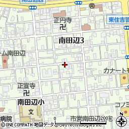 大阪府大阪市東住吉区南田辺周辺の地図