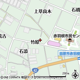愛知県田原市赤羽根町竹原周辺の地図