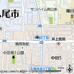 ファミリーマート八尾中田一丁目店周辺の地図