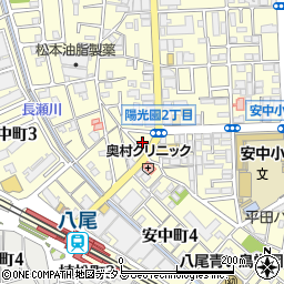 大阪府八尾市安中町1丁目8周辺の地図