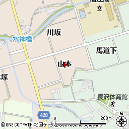 愛知県田原市福江町山本周辺の地図