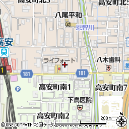 大阪府八尾市高安町北1丁目79周辺の地図