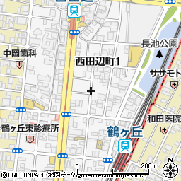 大阪府大阪市阿倍野区西田辺町周辺の地図