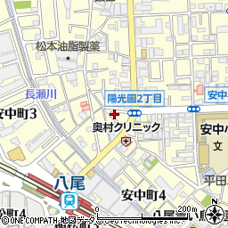 大阪府八尾市安中町1丁目8-9周辺の地図