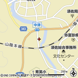 山口県萩市須佐中津周辺の地図