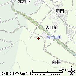 愛知県田原市山田町（郷戸）周辺の地図
