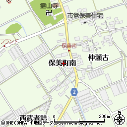愛知県田原市保美町（南）周辺の地図