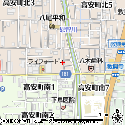 大阪府八尾市高安町北1丁目20周辺の地図