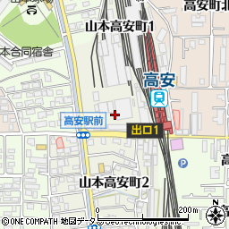 大阪府八尾市山本高安町周辺の地図