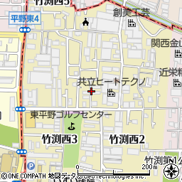 大阪府八尾市竹渕西周辺の地図
