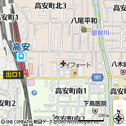 大阪府八尾市高安町北1丁目62周辺の地図