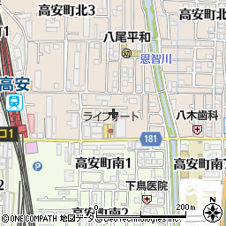 大阪府八尾市高安町北1丁目68周辺の地図