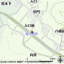 愛知県田原市山田町入口前周辺の地図