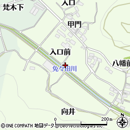 愛知県田原市山田町（入口前）周辺の地図